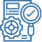 A blue pixel art style picture of a document