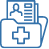 A blue pixel art image of an emergency medical kit.